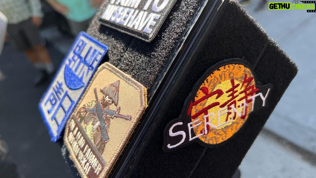 Nathan Fillion Instagram - This camera crew displays patches on their dolly. I felt they should be shared. Comment if you think you can tell which productions they are from.