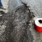 Nathan Fillion Instagram – I decided to fix a pothole on my street. Learned a lot for how to do it next time. Clean, fill (minus one spot), paint, fill with epoxy resin, add goldfish.