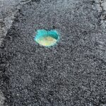 Nathan Fillion Instagram - I decided to fix a pothole on my street. Learned a lot for how to do it next time. Clean, fill (minus one spot), paint, fill with epoxy resin, add goldfish.