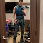 Nathan Fillion Instagram – Costume in progress, showing the true teal tones of the unweathered underneath bits. Yes, I’m flexing. You would, too. #suicidesquad