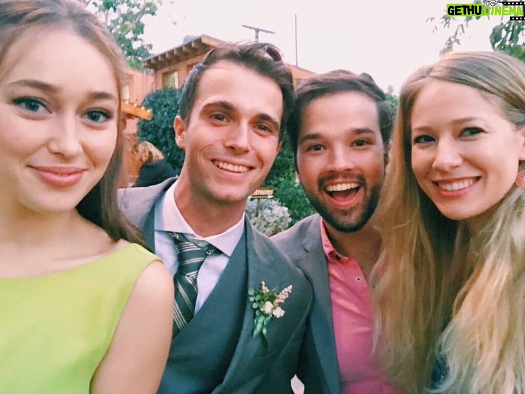 Nathan Kress Instagram - Mini "Into the Storm" reunion! Celebrating our boy @max_deacon's wedding to an ACTUAL angel-person named @meganketch. Max, my brother, you two put together an absolutely glorious day, and we were honored to be a part of such an incredibly genuine and intimate celebration of your love story. We look forward to all the years of friendship ahead of us, as we do life together in this insane city, and even more insane industry. Also, please have babies ASAP so we can have play dates with your adorable future children. We love you both!! #deacongotarealketch