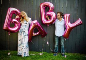 Nathan Kress Instagram - Dude I'd never been to one before last week, but baby showers are LEGIT. Especially when it's our own baby.. which I'm still sometimes in awe of. (Y'know what else I'm in awe of? How ridiculously beautiful London is, as referenced by me staring at her in this photo. Like y'know how women supposedly get that "glow" when they're pregnant? I get that now)
It was so fun getting to celebrate this incoming treasure with some of our closest family and friends! The preparation continues, and we're anxiously counting down the days... gah can't wait to meet her.

Huge thank you to my mom, mom-in-law, and work-mom for putting together such a beautiful afternoon. We'll remember it forever ❤