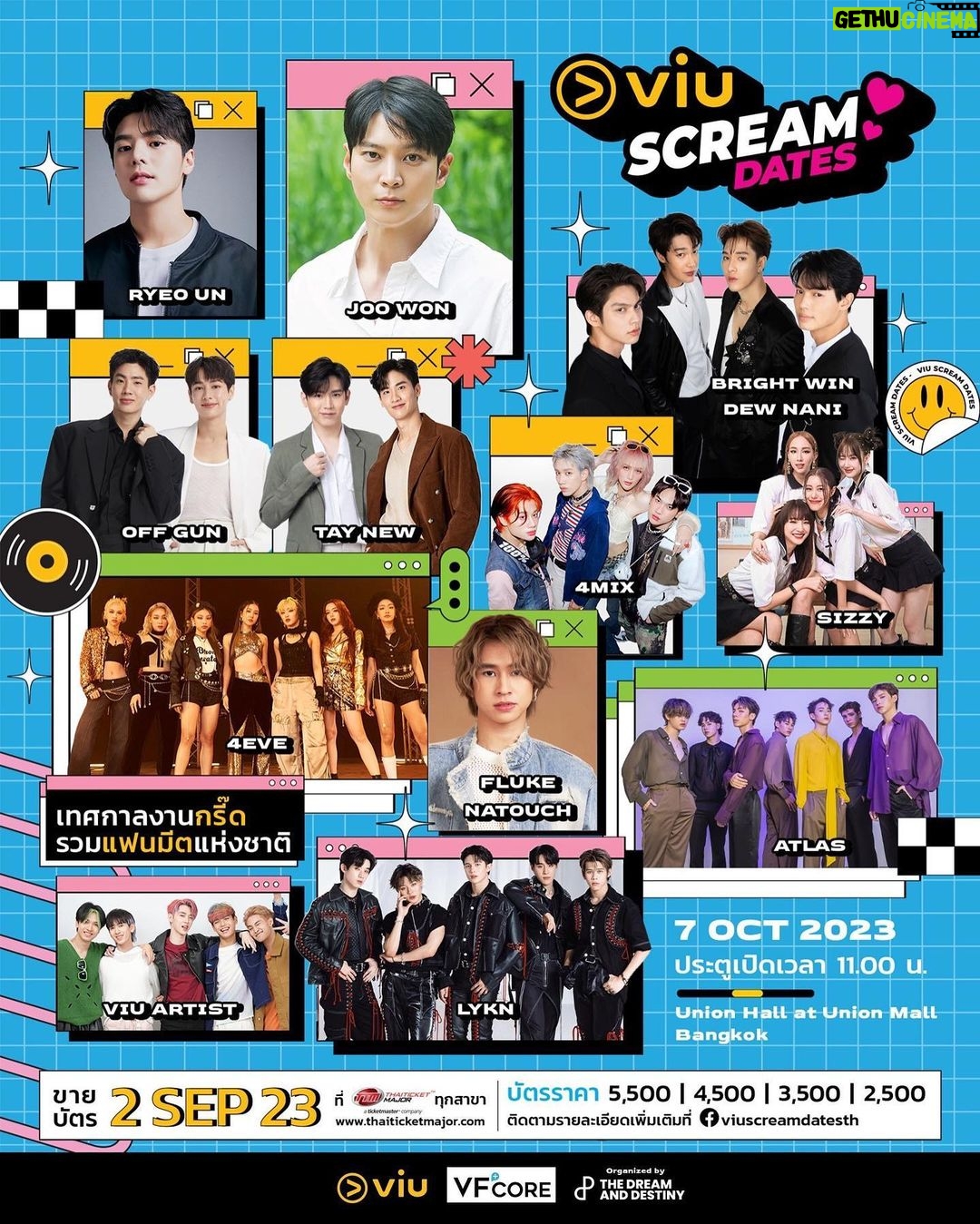 Natouch Siripongthon Instagram - มาร่วมสร้างตำนานเสียงกรี๊ดที่ดังที่สุดไปพร้อมกัน! 🎉 “Viu Scream Dates 2023” เทศกาลงานกรี๊ด รวมแฟนมีตแห่งชาติ! จัดเต็มแสง สี เสียงไว้รอทุกคนแน่นอน เตรียมพบกับศิลปินมากกว่า 30 ชีวิต Joo Won, Ryeo Un, Bright, Win, Dew, Nani, Off, Gun, Tay, New, SIZZY, 4EVE, ATLAS, 4MIX, Fluke Natouch, LYKN และนักแสดงจากซีรีส์ Close Friend โคตรแฟน SS3 🎫 วันจำหน่ายบัตร : 2 September 2023 | 10 โมงเช้า เป็นต้นไป ที่ Thaiticketmajor 📍 Saturday, 7 October 2023 | Union Hall, Union Mall —————————————————— Let's make the loudest scream that will go down in history together! 🎉 “Viu Scream Dates 2023” The International Fan Meeting Festival, waiting for everyone with intimacy fun and incredible show. With over 30 artists line-up : Joo Won, Ryeo Un, Bright, Win, Dew, Nani, Off, Gun, Tay, New, SIZZY, 4EVE, ATLAS, 4MIX, Fluke Natouch, LYKN and Viu Artist 🎫 Tickets on sale : 2 September 2023 | 10 a.m. at Thaiticketmajor 📍 Saturday, 7 October 2023 | Union Hall, Union Mall #ViuTH #ViuScreamDates #มาโดนตกกันที่งานนี้