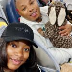 Naturi Naughton Instagram - When you FLY together, you stay FLY forever❤️😜 ✈️ #family #blessed #BabyTru Damn Husband, you just wake up like this!🤤 Thx @watchj & @ryalelarue for the cute #Fendi baby swag!