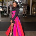 Naturi Naughton Instagram - Pot of Gold at the end of the Rainbow 🌈 😜 #PressDay 💕 @lifetimetv Fit: @carolinaherrera 🔥 Jewels @genevivejewelry Shoes @cultofcoquette Hair: @touched_by_tiff Makeup: @ashley.stewart.beauty Style: @iamhdiddy 📸: @ryanchamilton New York, New York