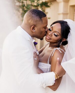 Naturi Naughton Instagram - 💜I will NEVER forget this day! 4/2/22💜 HAPPY 1st ANNIVERSARY Husband #TwoLewis 😘 We had the most LIT 🔥 Wedding…it was Soo US & We are having the most beautiful marriage & now soon come #BabyLewis 🎉🤰🏾There’s so much to be grateful for! God I thank you for the gift of #TrueLove & for the opportunity to marry my BEST FRIEND! 
📸 @stanlophotography 
Gorg Wedding planning by @ellybevents 
Still not over my dresses! Thx @vaingloriousbrides #SpringWedding #BlackLove #1Year #InfinityAndBeyond #HappyAnniversary #family #LewisLegacy 🙌🏾💜