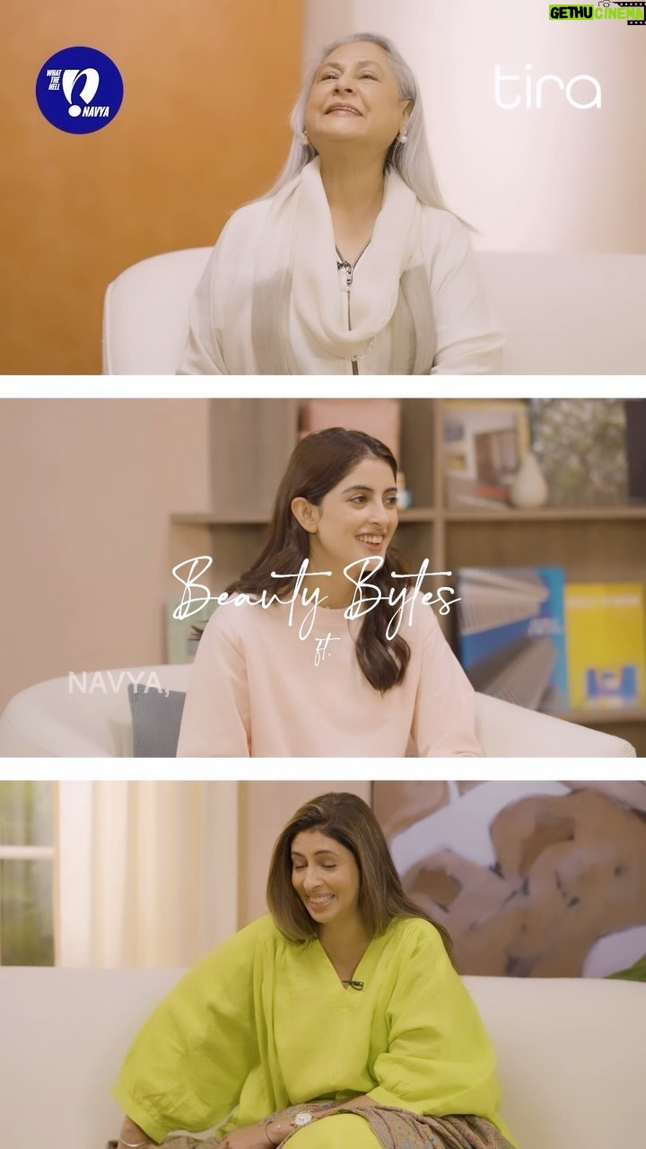 Navya Naveli Nanda Instagram - Beauty Banter with the WTHN crew! Watch them spill some beauty secrets in this Q&A brought to you by Tira #WhatTheHellNavya #WTHNS2 #WTHN #TiraBeauty #ForEveryYou #JayaBachchan @shwetabachchan