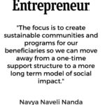 Navya Naveli Nanda Instagram - Speaking to @entrepreneurind about creating sustainable yet long term social impact 💙