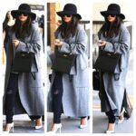 Naya Rivera Instagram - Love this blue and gray outfit combo I wore the other day heading to shoot my last episode of #DeviousMaids kangol hat, céline coat, paige maternity jeans, jimmy choo pumps.