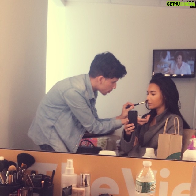 Naya Rivera Instagram - Getting ready for the show with @makeupbyariel! #TheView