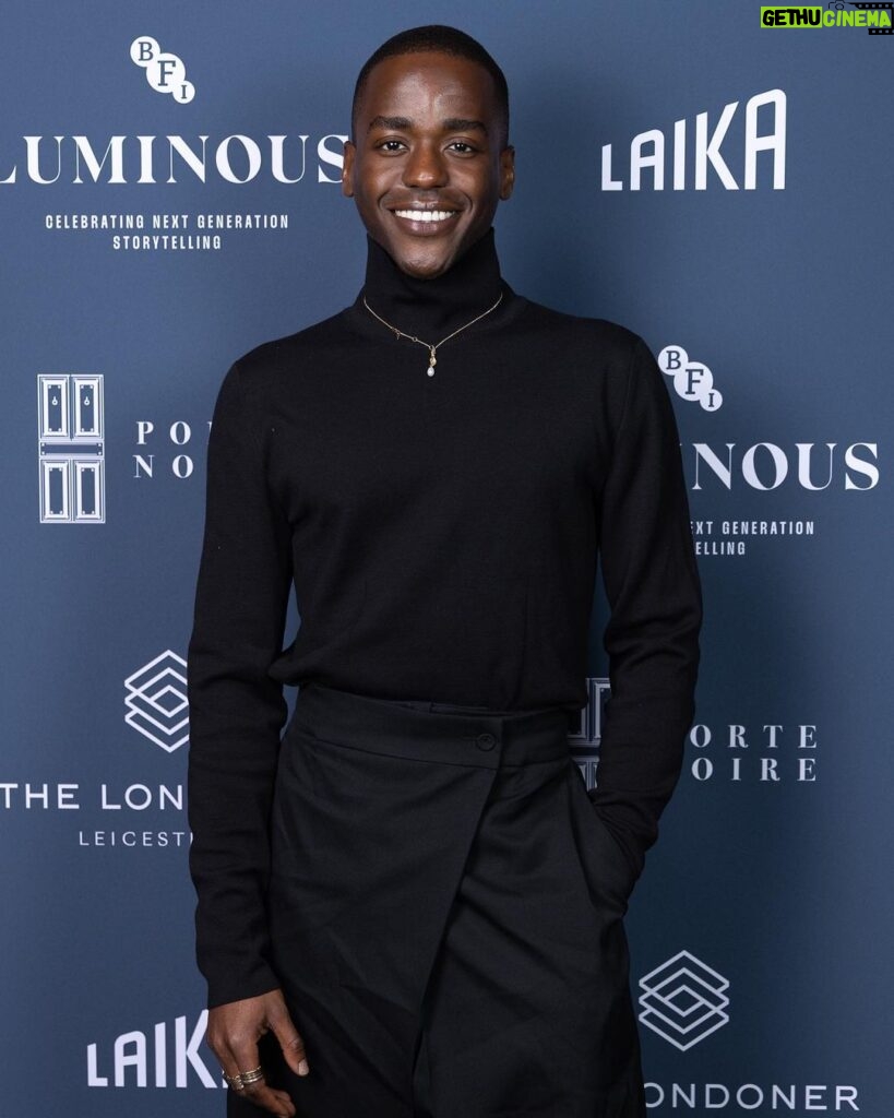 Ncuti Gatwa Instagram - I can already hear my mum shouting at me for not ironing my trousers 🤦🏾‍♂️😅 Thank you @britishfilminstitute and @chanelofficial for a glorious evening @dior 💧 #bfiluminous The Londoner