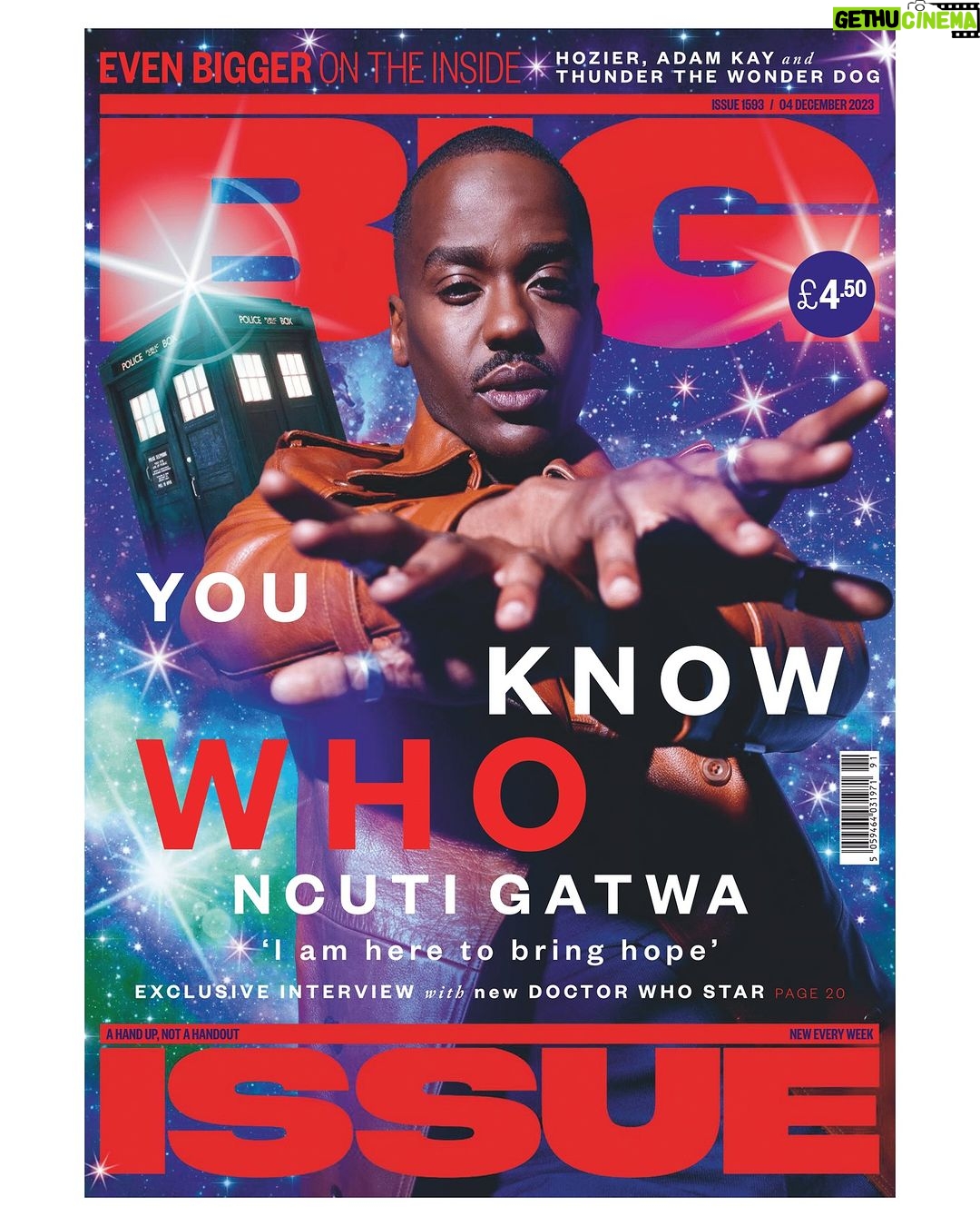 Ncuti Gatwa - 22.9K Likes - Next week’s Big Issue cover star is Ncuti Gatwa, the new face of beloved British sci-fi show, Doctor Who. 📺
In an exclusive interview with The Big Issue, @ncutigatwa talks all things Tardis, from growing up watching David Tennant in the role, to hoping his first episode brings a sense of joy to people this Christmas. ❤️❤️
Pick up a copy of The Big Issue from your local vendor from Monday 4 December onwards; it’s bigger on the inside…
