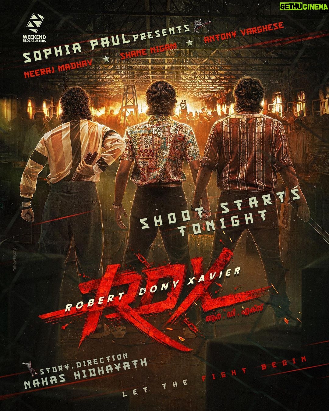 Neeraj Madhav Instagram - RDX Starts Rolling Tonight! #Let_the_fight_begin #അടി_തുടങ്ങി @SOPHIAPAULJAMES @NAHAS_HIDHAYATH @ADARSHSUKUMARAN_ @SHABAS_RASHEED @ALEXJPULICKAL @SAMCSMUSIC @CHAMAN.CHAKKO @VISHAKRWARRIAR @ANBARIV_ACTION_DIRECTOR @DINESHSUBBARAYAN @DHANYABALAKRISHNAN_STYLIST @RONEXXAVIER4103 @NELLICKALJOSEPH @LAL_DIRECTOR @SINAT_SAVIER @SHANENIGAM786 @ANTONY_VARGHESE_PEPE @NEERAJ_MADHAV @AIMA.ROSMY @MAHIMA_NAMBIAR @JAMESPAUL999 @CEDINP @LINCYCEDIN @INST.KEV @JAVEDCHEMPU @SAIBONSAIMON @INSTA.JUSTI94 @PROSABARI_17 @WEEKENDBLOCKBUSTERS @rdx_movie