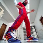 Neeraj Madhav Instagram - Red & blue stripes ||| 🌊🔥 #flamingmoes #outfitoftheday #selfstyled