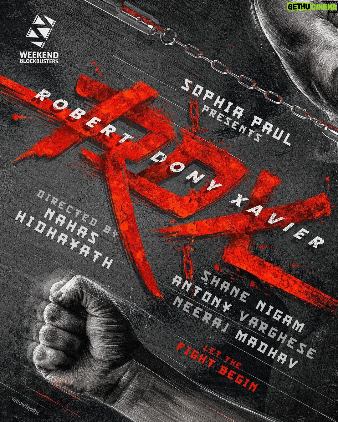Neeraj Madhav Instagram - Back with a bang ! 👊🏽💥 Unveiling the title of my next. Super excited to be playing ‘Xavier’ in RDX, this one’s going to be special #LetTheFightBefgin🔥⚔️ @sophiapauljames @nahas_hidhayath @shanenigam786 @antony_varghese_pepe