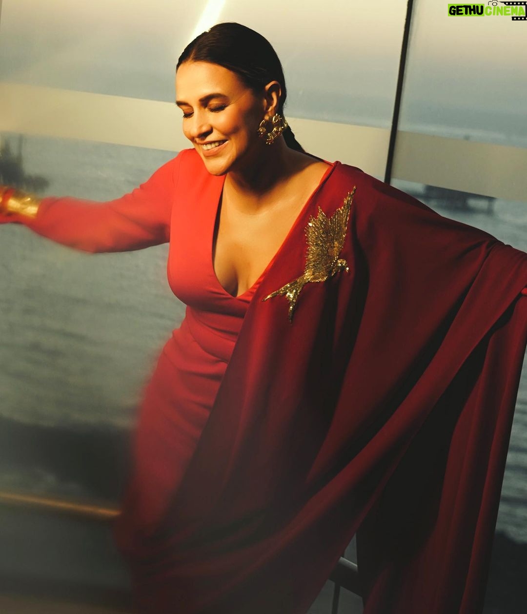 Neha Dhupia Instagram - Time for some #shosha ♥️ . . . . . . . . . . @cnnnews18 🎤 @houseofmasaba @amrapalijewels @yountentsomo @sonicsmakeup @kapilcharaniya