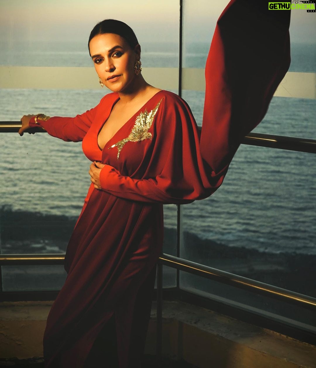 Neha Dhupia Instagram - Time for some #shosha ♥️ . . . . . . . . . . @cnnnews18 🎤 @houseofmasaba @amrapalijewels @yountentsomo @sonicsmakeup @kapilcharaniya