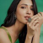 Neha Shetty Instagram - August favourites 💚 Styled by @rashmitathapa Wearing @surmaye_ Earrings @samskruthi_silver Hand accessories @tantra.brassjewellery Makeup @makeupbymadhushreeganapathy Shot by @puchi.photography