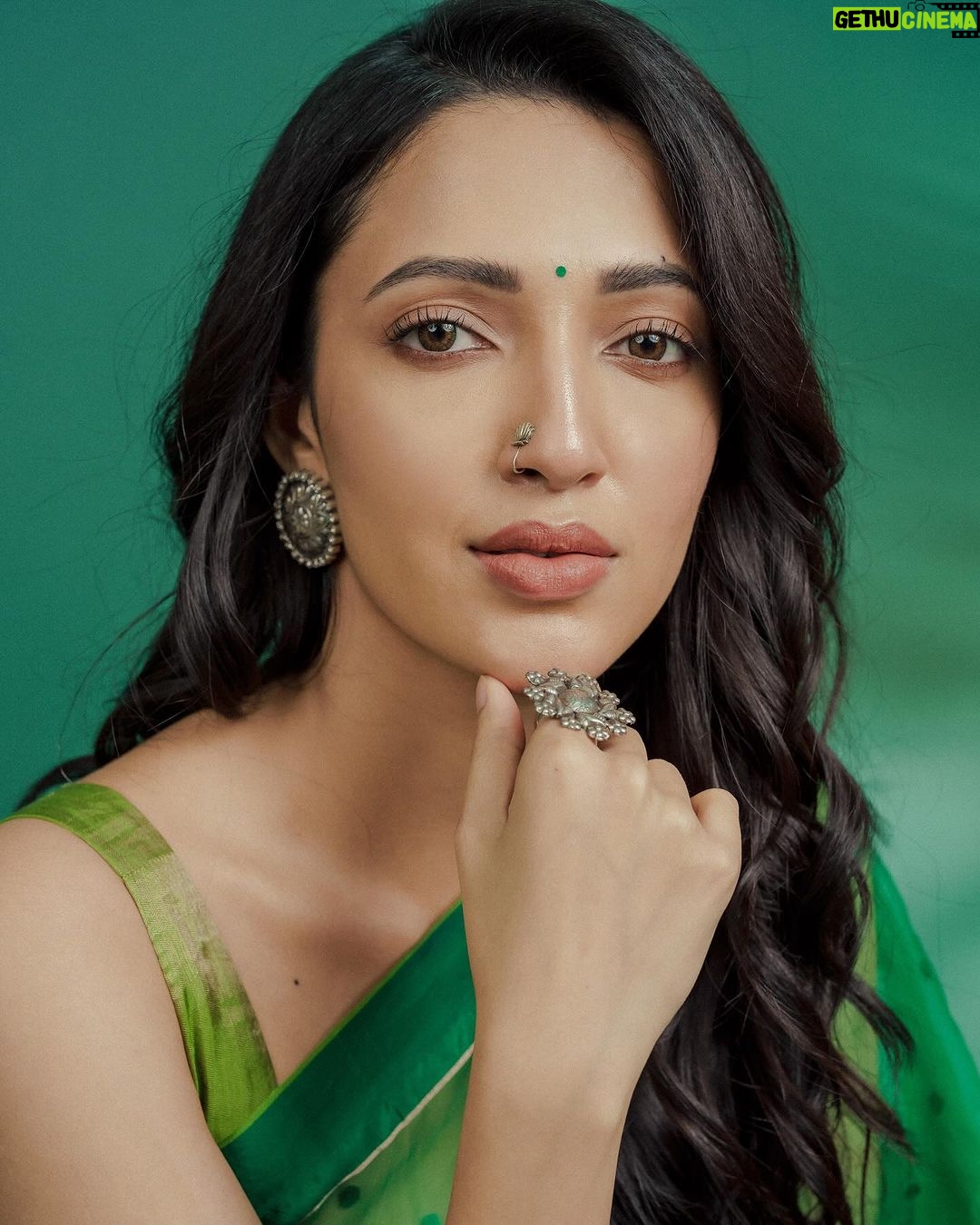 Neha Shetty Instagram - August favourites 💚 Styled by @rashmitathapa Wearing @surmaye_ Earrings @samskruthi_silver Hand accessories @tantra.brassjewellery Makeup @makeupbymadhushreeganapathy Shot by @puchi.photography
