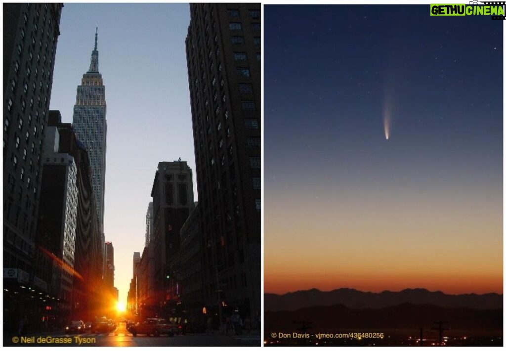 Neil deGrasse Tyson Instagram - If the skies remain clear over New York City this evening (July 12), after watching Manhattanhenge in the northwest, hang out a little longer and look for Comet NEOWISE in the dusk of twilight