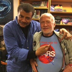 Neil deGrasse Tyson Instagram - ⠀⠀⠀⠀⠀⠀⠀⠀⠀
Happy 93rd trip around the Sun moonwalker Buzz Aldrin. And congratulations on the nuptials. Both, welcomed events en route to getting “Your Ass to Mars.”