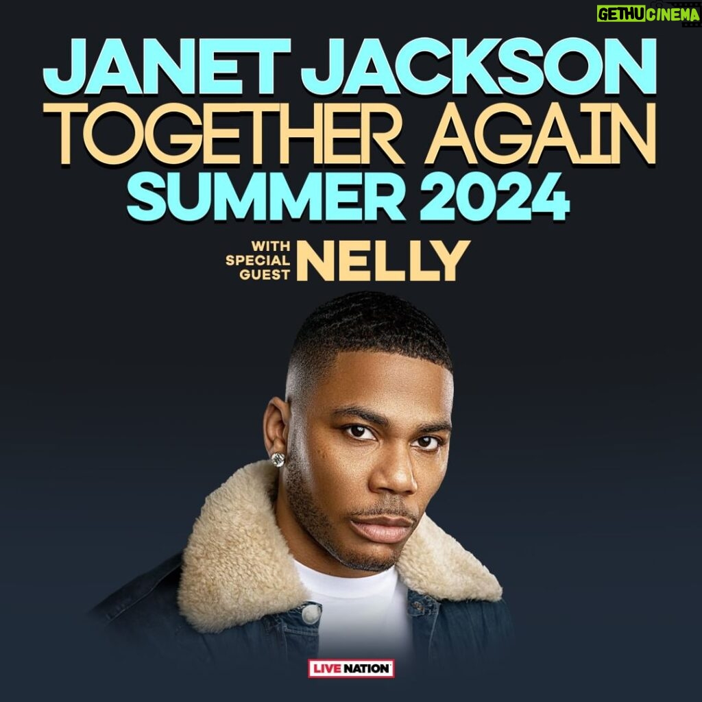 Nelly Instagram - This summer is gonna be 🔥🔥 I’m joining the one and only @JanetJackson on the Together Again 2024 Tour! Tix on sale this Fri 1/19 at LiveNation.com.