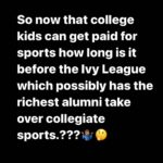 Nelly Instagram - Even tho I’m really happy for the collegiate athlete .. for way too long they have been taken advantage of.. but This might get outta hand..? Lol 🤷🏽‍♂️