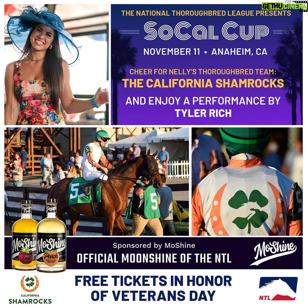 Nelly Instagram - Come to Los Alamitos Race Track today and see my team, the California Shamrocks, compete for the National Thoroughbred League's SoCal Cup. And in Honor of Veterans Day, the first 100 fans who use the code NELLY will get free access to this event."