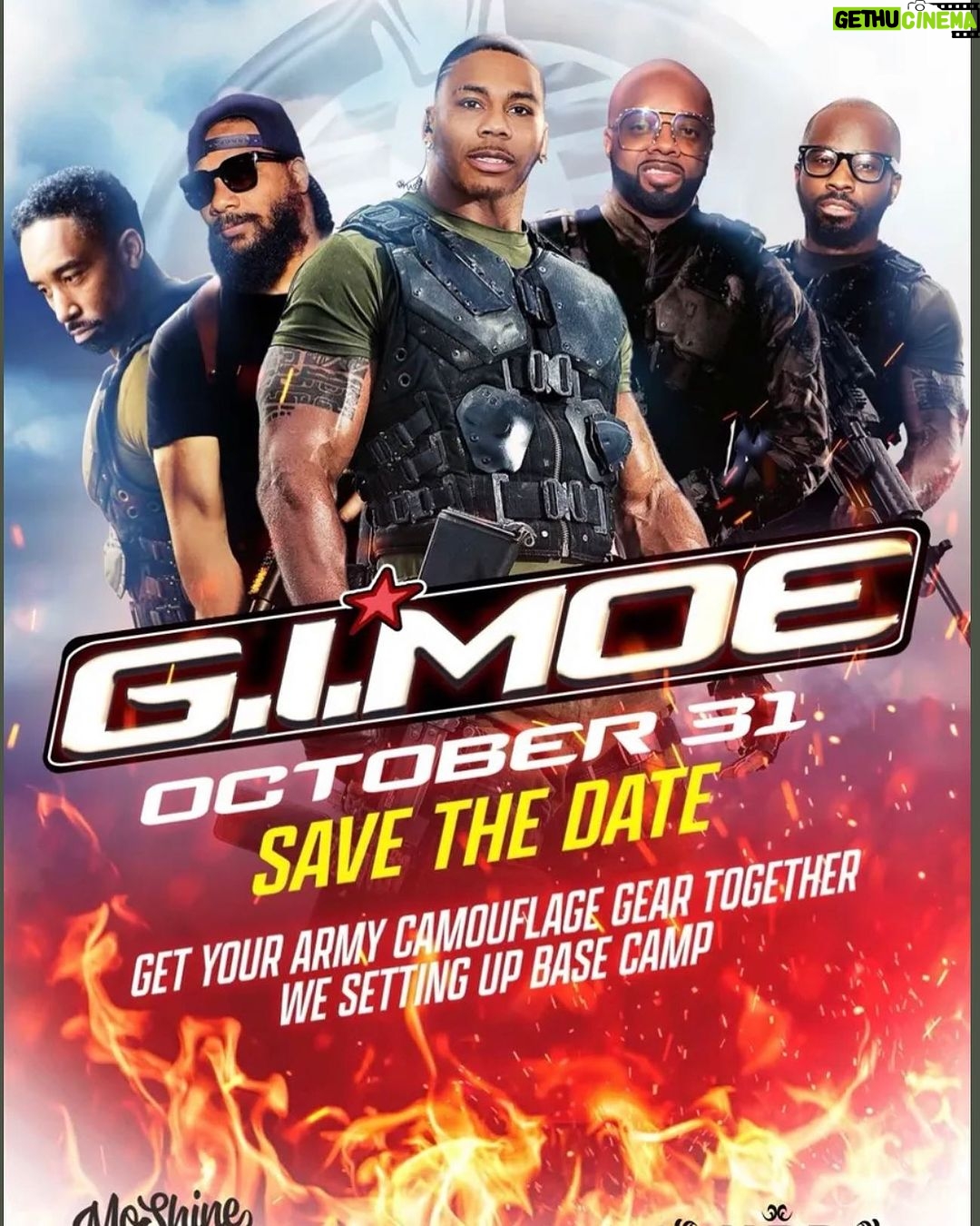 Nelly Instagram - Itβs #SCORPIOSEASON Celebrating wit my squad @jermainedupri @bryanmichaelcox @polowdadon @therealjohntaaustin Tuesday, October 31 Private Location Open Bar @drinkmoshine camo, combats boots, ladies make It sexy asf. This base may have a bonfire and a strip club in It. π€£ππͺπͺ produced by @mbpevents
