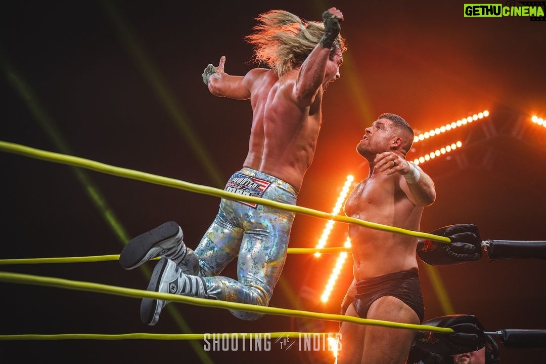 Nicholas Theodore Nemeth Instagram - All of the lights - @nicnemeth @stevemaclin - #shootingtheindies . . . @tnawrestling