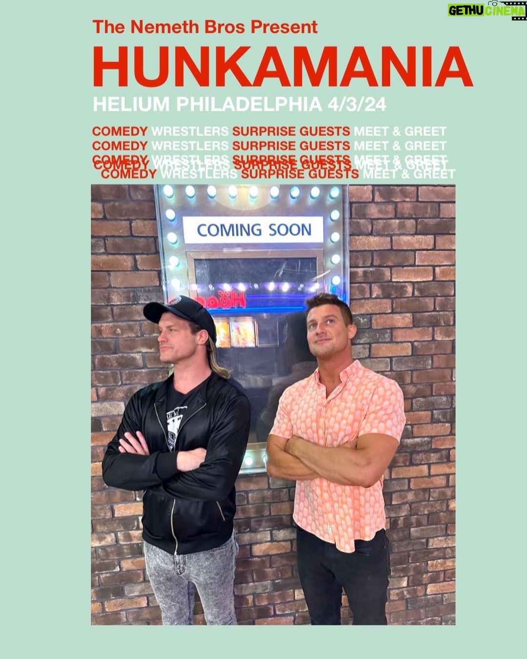 Nicholas Theodore Nemeth Instagram - BREAKING NEWS! Hunkamania™️ hits Philadelphia Apr 3! Tickets in bio. LFG!!! @heliumcomedyphl @nicnemeth Helium Comedy Club - Philadelphia