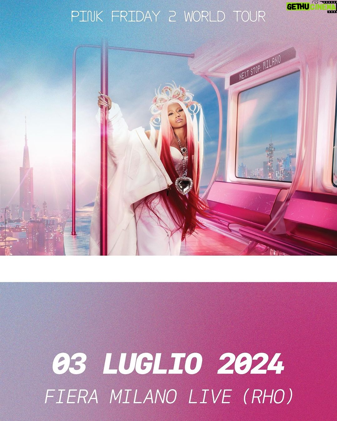 Nicki Minaj Instagram - Surprise!!! Couldn’t wait to share this secret with my Italian Barbz. Milano!!!! Thank you for patience. I kept my word. See you soon!!!! 🇮🇹♥️🇮🇹♥️🇮🇹♥️🇮🇹♥️🇮🇹♥️🇮🇹♥️🇮🇹♥️ Can’t wait to let you guys know who will be accompanying me on the 2nd leg of the tour. (In addition to our surprise guests). We are still adding countries. #WORLDTourNIKA #BarbzDoItBetter and I am sooooo thrilled that @monicadenise is joining us for NorthAmerican leg of the tour. 🎀 #HeavyOnIt Repost from @vivoconcerti • @nickiminaj torna finalmente in Italia in un’unica data evento! Biglietti disponibili al link in bio dalle 12 di domani 22 febbraio. 3 LUGLIO – FIERA MILANO LIVE – MILANO La queen del rap internazionale annuncia un appuntamento italiano da non perdere, tra hit incredibili ed uno show mai visto prima! Biglietti disponibili online dalle 12 di domani giovedì 22 febbraio 2024. Get ready 💅🏻 #VivoConcerti