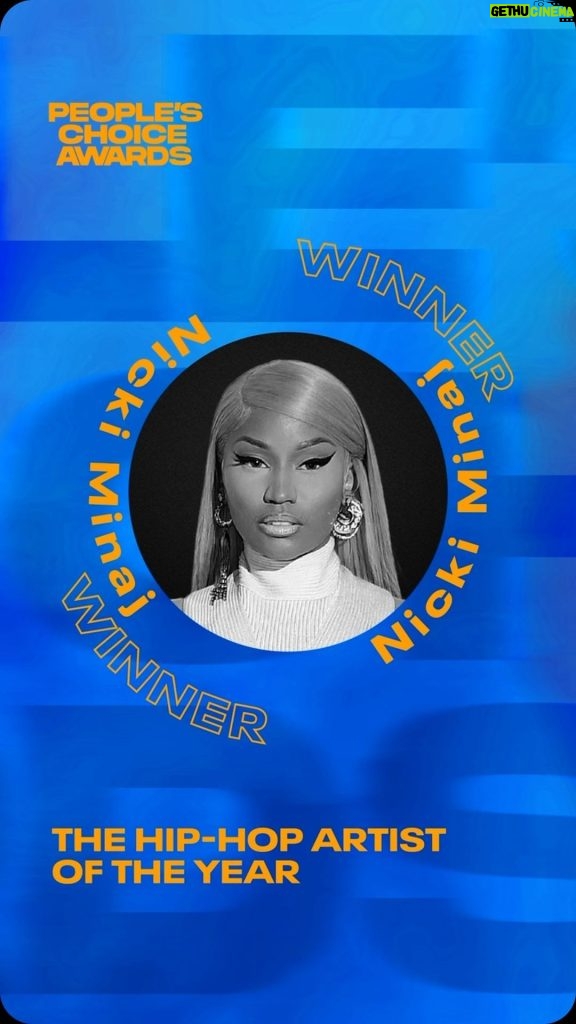 Nicki Minaj Instagram - Your winner for the Hip-Hop Artist of the year is... @nickiminaj! 🎶 #PCAs