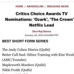 Nicole Richie Instagram – Nikki Fre$h is nominated for a Critics Choice Award! I think what makes this show stand out is that, as you can see, I did all my own stunts.
