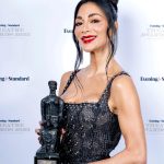 Nicole Scherzinger Instagram – Thank you so much @evening.standard for the Best Musical Performance award. This truly is the role of a lifetime, and like Norma Desmond, I feel I am back where I was born to be ✨ 
@sunsetblvdmusical 

📸: @davebenett @lucyyoungphotos 

Styling: @mrsemilyevans 
Makeup: @chykapuka 
Hair: @haroldcaseylondonhair 
Nails: @thi.jackson
Jewellery: @jahan_official 
Dress: @theatelierlondon