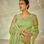Niharika Konidela Instagram - Celebrating Kathyayani, the sixth manifestation of goddess Durga. Green signifies courage and victory . Shot by @arifminhaz Styled by @prashantiramesh Wearing @weararca HMU @ravi_pasupuleti Photo Asst @__azmathajju @thema.rudrani Styling Asst - @phani__reddy