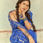 Niharika Konidela Instagram - Celebrating Goddess Kushmanda, the creator of the Universe 🌏 Regal blue signifies all creation and radiating strength . Shot by @arifminhaz Styled by @prashantiramesh HMU @ravi_pasupuleti Photo Asst @__azmathajju @thema.rudrani Styling Asst - @phani__reddy