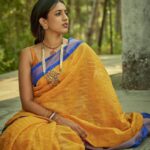 Niharika Konidela Instagram - Celebrating Goddess Skandamata, the mother of lord Karthikeya. The bright yellow signifies motherhood and compassion . Shot by @arifminhaz Styled by @prashantiramesh HMU @ravi_pasupuleti Photo Asst @__azmathajju @thema.rudrani Styling Asst - @phani__reddy