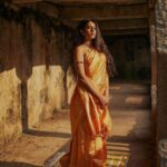 Niharika Konidela Instagram – Shailaputri, daughter of the mountains 🏔️ 
Orange depicts radiance, strength and grace. 
.
Saree @paaprikastore 
Choker @shopkitakaturi
Asst by @phani__reddy