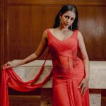 Niharika Konidela Instagram - 🥀 . Styled by @ashwin_ash1 & @hassankhan_3 Wearing @taruntahiliani HMU @alankarmakeupstudio Clicked by @thehouseontheclouds