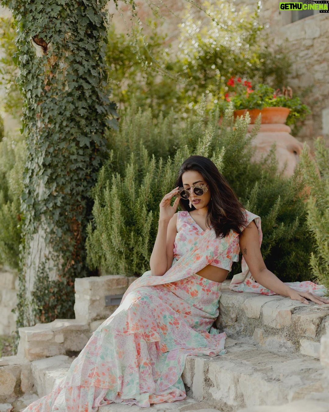Niharika Konidela Instagram - A while back in Tuscany…🤍 . Outfit @varunchakkilam Styled by @ashwin_ash1 & @hassankhan_3 Glasses @kavyapotluriofficial Clicked by @thehouseontheclouds