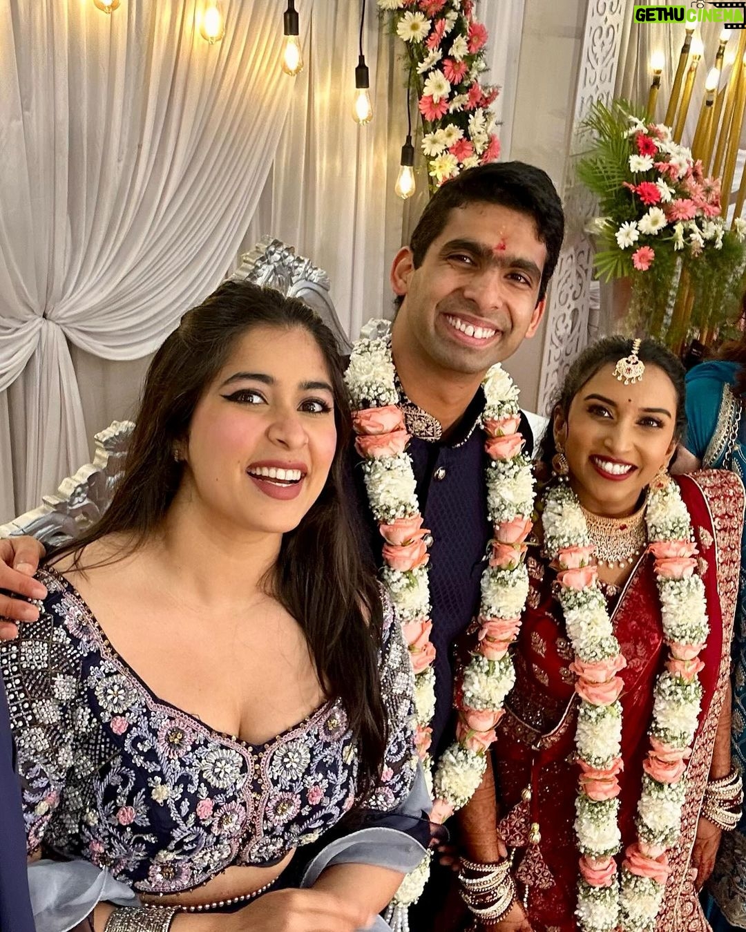 Nikita Sharma Instagram - It’s the 3rd picture for me 🥹 My best friend is all grown up! ♥️ 13 years of knowing you and and me finally crying tears of joy at your wedding. Feels like a full circle moment. ☺️✨ My lehenga is by @the_adhya_designer ✨ Chennai, India