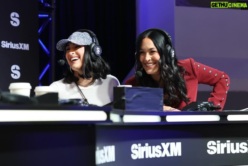 Nikki Garcia Instagram - What an incredible day at @siriusxm Radio Row coming to you from Super Bowl weekend live from Las Vegas!! @brie and I got to talk to so many incredible people for @thenikkiandbrieshow and ran into so many old friends! Felt like such a reunion! For a special weekend we are dropping an episode today, tomorrow and Super Bowl Sunday! Today we have the icon himself @tonygonzalez88 and his badass wife @octobergonz 🙌🏼✨🏈🥂 Make sure to subscribe so you can get an alert when that drops today! 🚨‼️🚨 Saturday we have the host of this NFL week @mjacostatv 🔥 And a very special Super Bowl Sister Sunday with @auroraculpo & @kristenlouelle 💋💋 #superbowl #lasvegas #radiorow #siriusxm #nikkiandbrieshow