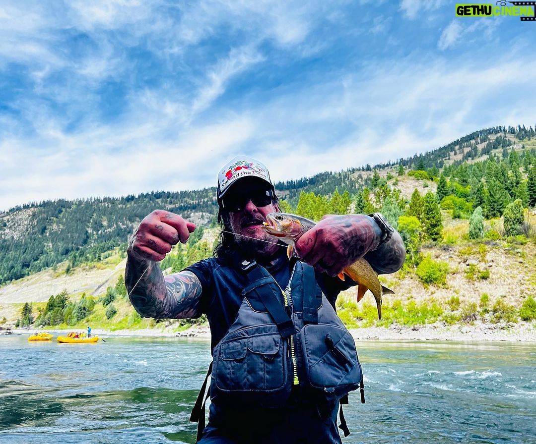 Nikki Sixx Instagram - Friday on the Snake with my buddy Mike Rheam. #Wyoming #FlyFishing Snake River