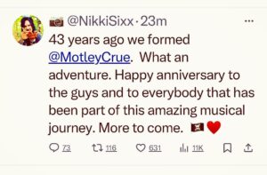 Nikki Sixx Instagram - 🎂 ❤️ 🏴‍☠️