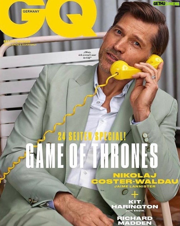 Nikolaj Coster-Waldau Instagram - The glory days of landlines Thanks to GQ Germany for a fun afternoon in Los Angeles. @gq_germany photography: @thomaswhiteside styling: @grantwoolhead production: @frankseidlitz