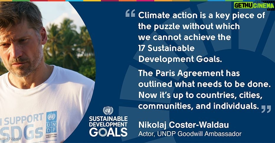 Nikolaj Coster-Waldau Instagram - #ParisAgreement momentum is growing as more cities & regions create climate action plans. But we can go further & faster, together. Let’s unite for #ClimateAction 🔗 bit.ly/ARaceWeCanWin #Climate2020