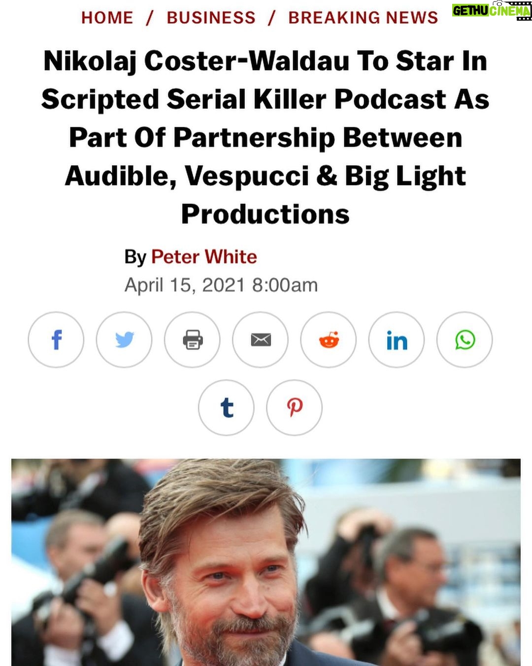 Nikolaj Coster-Waldau Instagram - So incredibly excited about this one. Cannot wait to record and share this with you. A great story from @ill.kippers @big.light.productions @audible_uk and #vespucci.