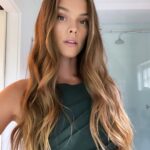 Nina Agdal Instagram - Since my hair is basically always in a messy bun this feels kinda strange to me. Nice but strange.