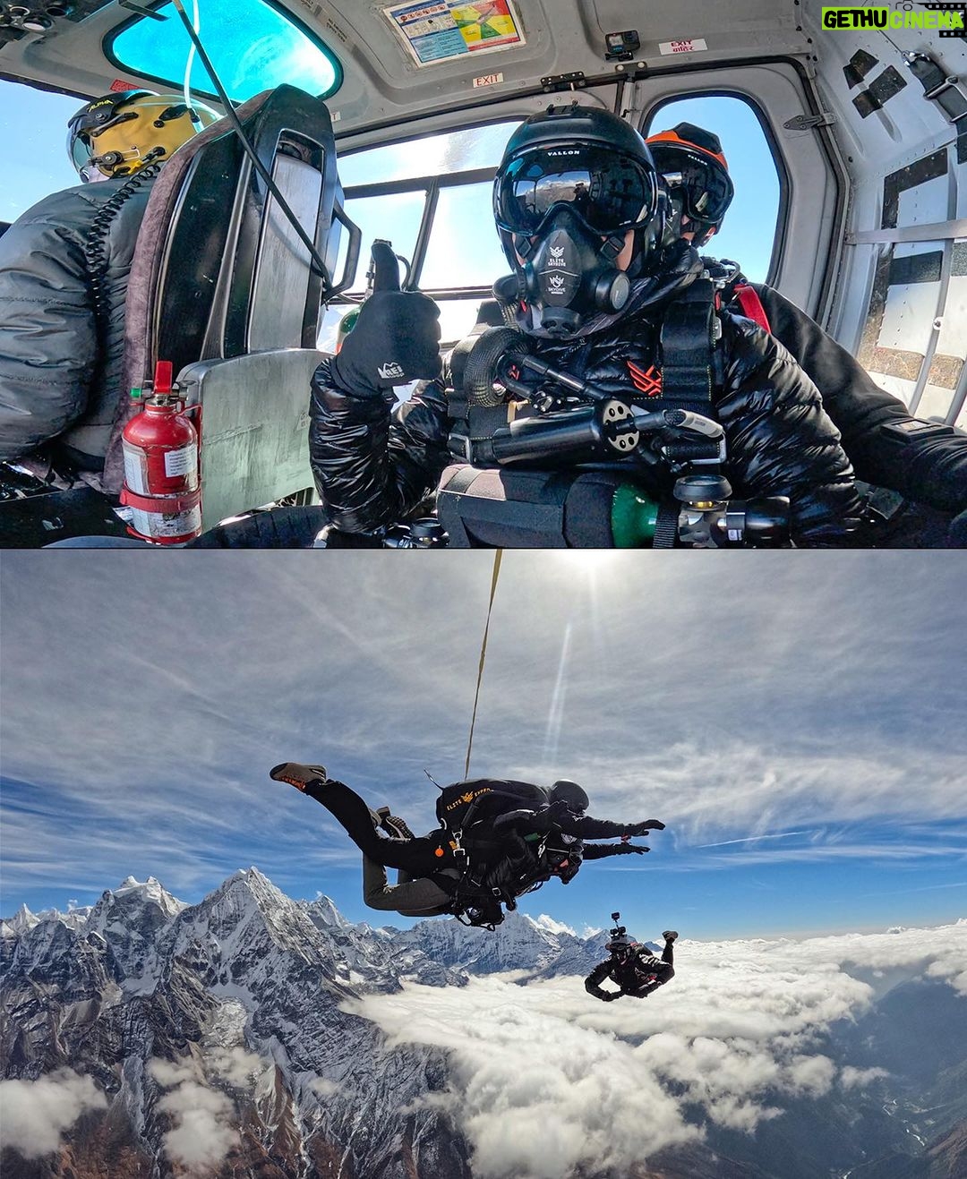 Nirmal Purja Instagram - Heart in the sky. It feels good to be back skydiving with the @skydivenimsdai team. These guys are the best of the best and are creating an experience like no other over the Himalayas. Today we jumped from 23,000ft over the stunning mountains and it felt good to be back under canopy again. There’s nothing quite like the combination of adrenaline and peace that comes from skydiving – the exhilaration of the jump and the peace and tranquillity of the time under canopy, watching the mountains drift by below. We are proud to bring this tandem and solo skydiving experience to our adventure community – combined with the trekking experience which explores the amazing history and culture of Nepal. This is another way of helping to try and grow the economy and tourist offering in Nepal, thereby helping to support the local Big Mountain community in new and sustainable ways that are sympathetic to our home the earth. Some of our jumpers combined this with the @eliteexped Ama Dablam exped. We will be returning to 23,000ft next Spring and Autumn season for more skydiving action, so reach out to the team for more info. #skydiving #freefall #skydivenimsdai #himalayas #eliteexped #nimsdai #14peaks #AmaDablam @skydiveNimsdai #achieveyournewpossible #nothingisimpossible Everest Base Camp